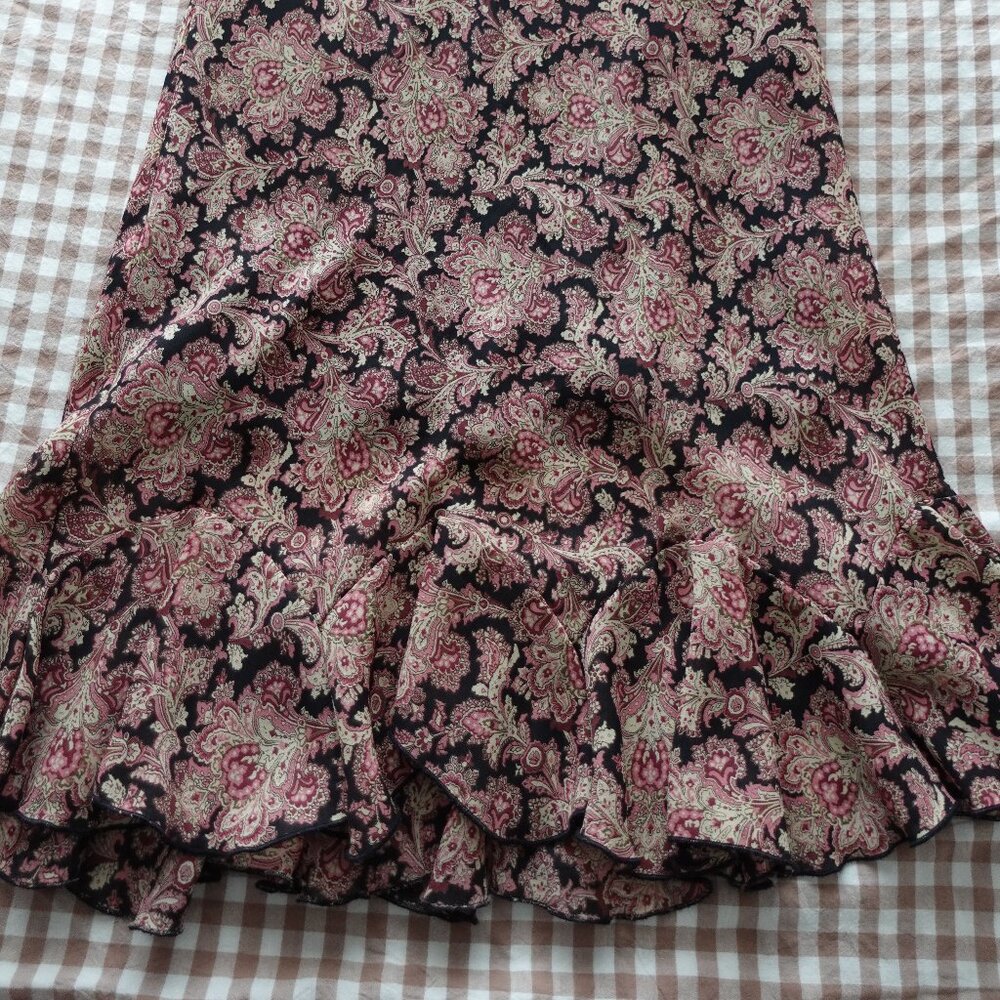 Floral Midi Skirt with Ruffels